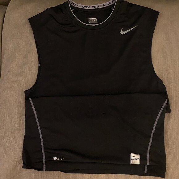 Nike Pro - Sleeveless Compression Base Layer Top - Large Black - Picture 2 of 6